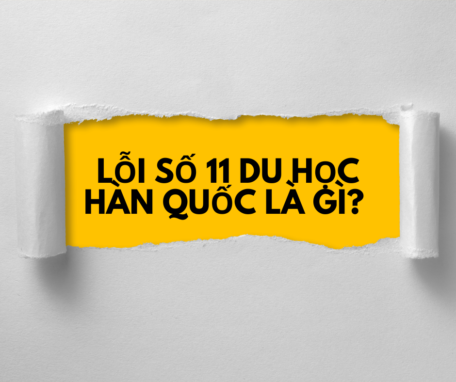 Lỗi số 11 du học Hàn Quốc là gì?